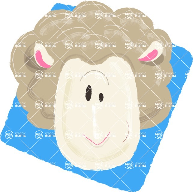 Cartoon Animal PNG Clipart - Sheep Watercolor Avatar